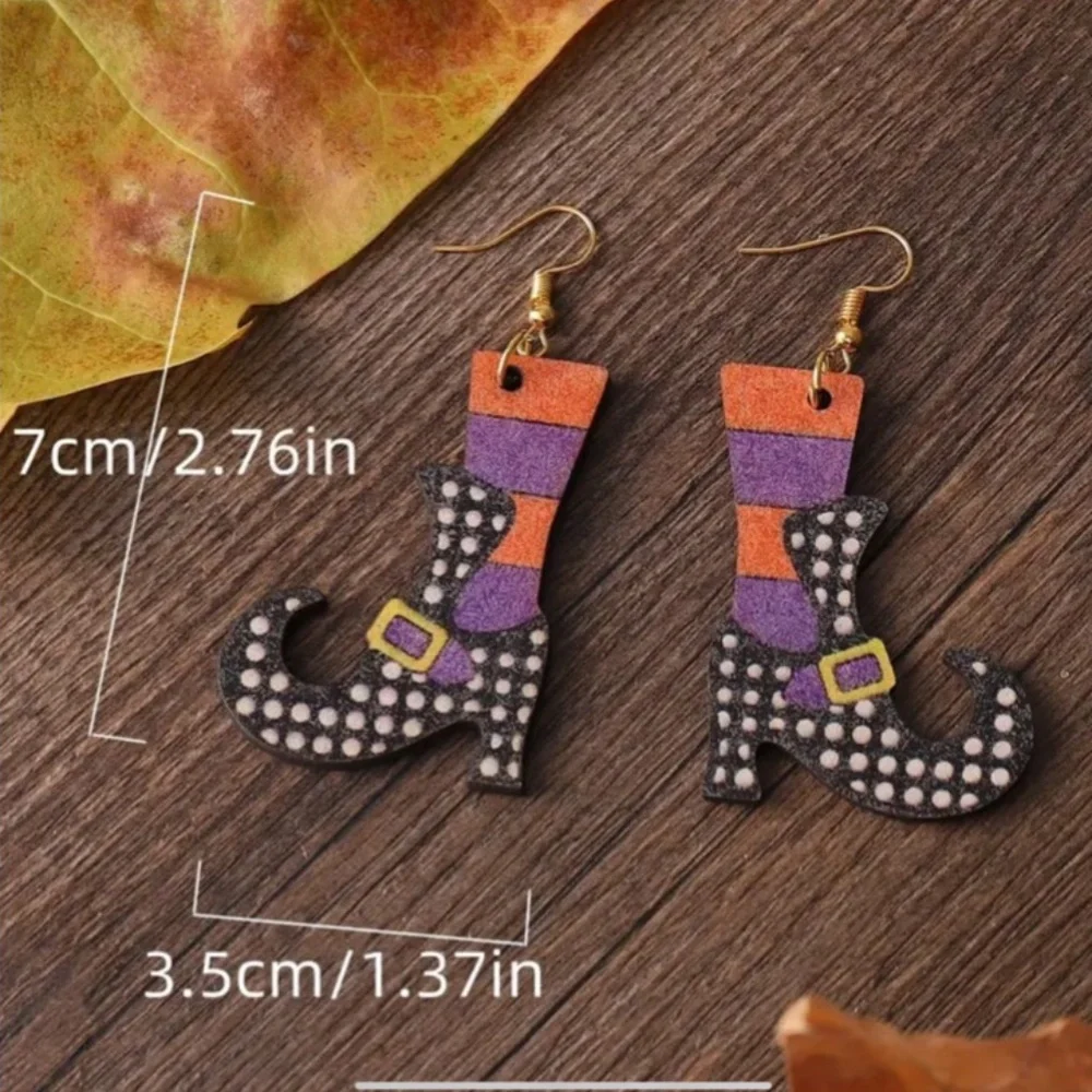 NWT! Wood Halloween Holiday Pierced Dangle Earrings! You Pick ONE Pair!